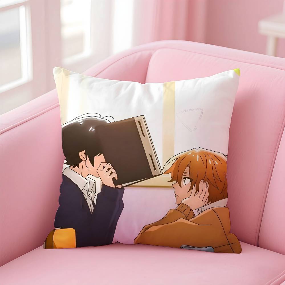 Anime BLSS-Sasaki And M- Miyano Pillow Case Comfort Sofa Bed Silky Elegant Invisible Zipper Custom Decorative Cushion Cover