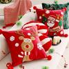 Embroidered Throw Pillow Case Removable Washable Sofa Cushion Cover Christmas Themed Pillowcase Home Decoration