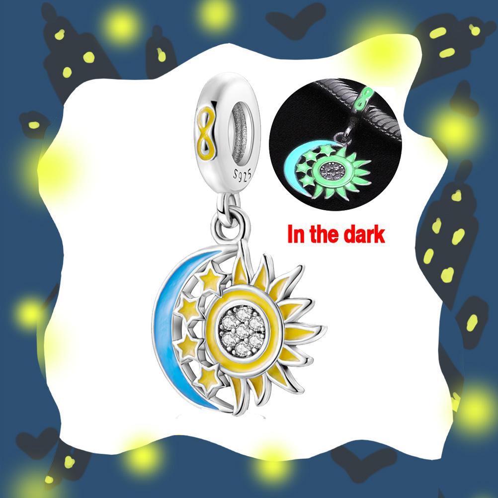 Maleta Rosa Colgante Unicornio de la Suerte Plata 925 Charm Ajuste Pulsera Fasion Original Collar Fabricación Joyería de Moda Regalo 2023 Nuevo