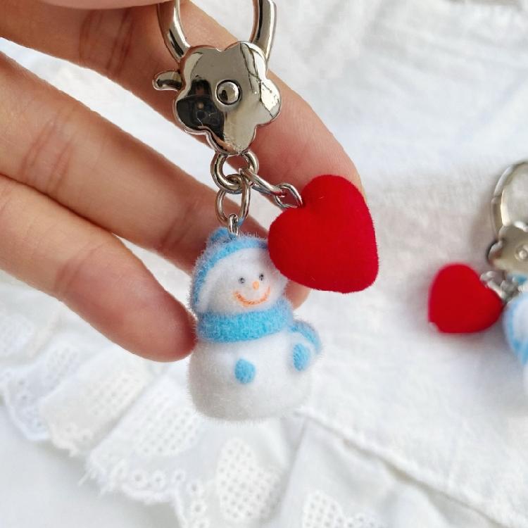 Attractive Blue Snowman Key Holder Soft Texture Small Size Trendy Popular Fashion Accessory For Keys And Bags