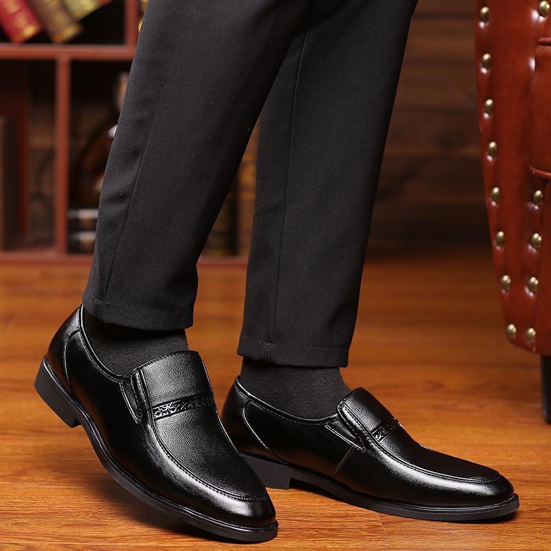 Men Leather Black Formal Shoes Man Shoes Business Banquet Shoes JZ-175