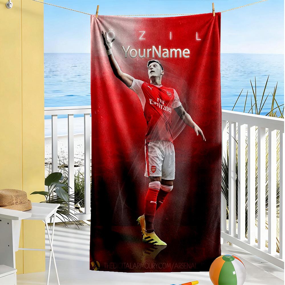 Arsenal Customize Your Name Beach Towel Super Soft Microfiber Quickdry Fabric