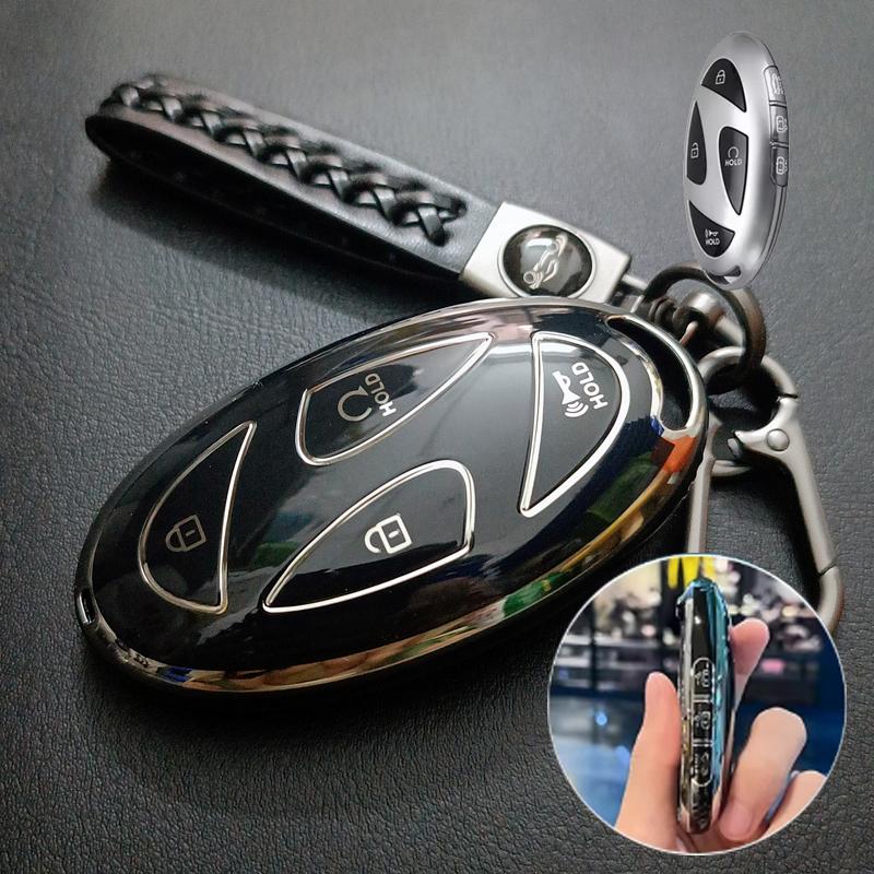 Fashion Tpu For Hyundai Grandeur Gn7 Kona Ev Lonic 7 Button Remote Car Key Case Cover Fob Bag Keychain Holder Accessories