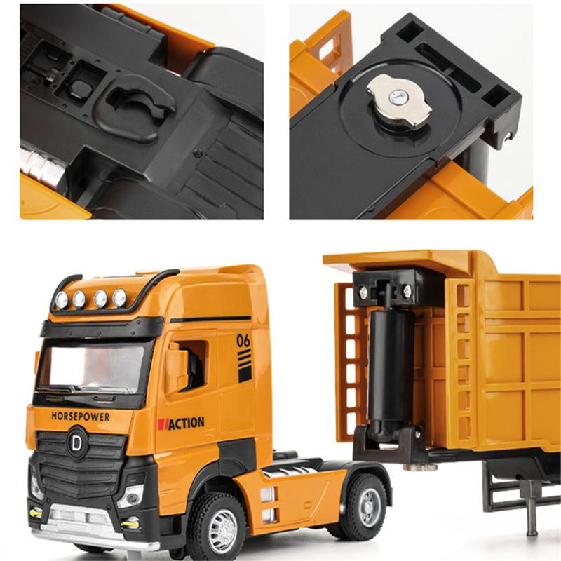 1/50 City Heavy Tipper Truck Model Diecasts Metal Slag Coal Mine Transport Vehicles Car Model Sound And Light Childrens Toy Gift