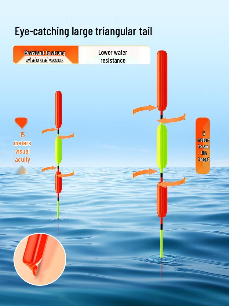 Xiao Feng Xian Triangle Tail Fishing Float: Eye-catching Thickened Tail for Wild Fishing, Ideal for Crucian Carp.