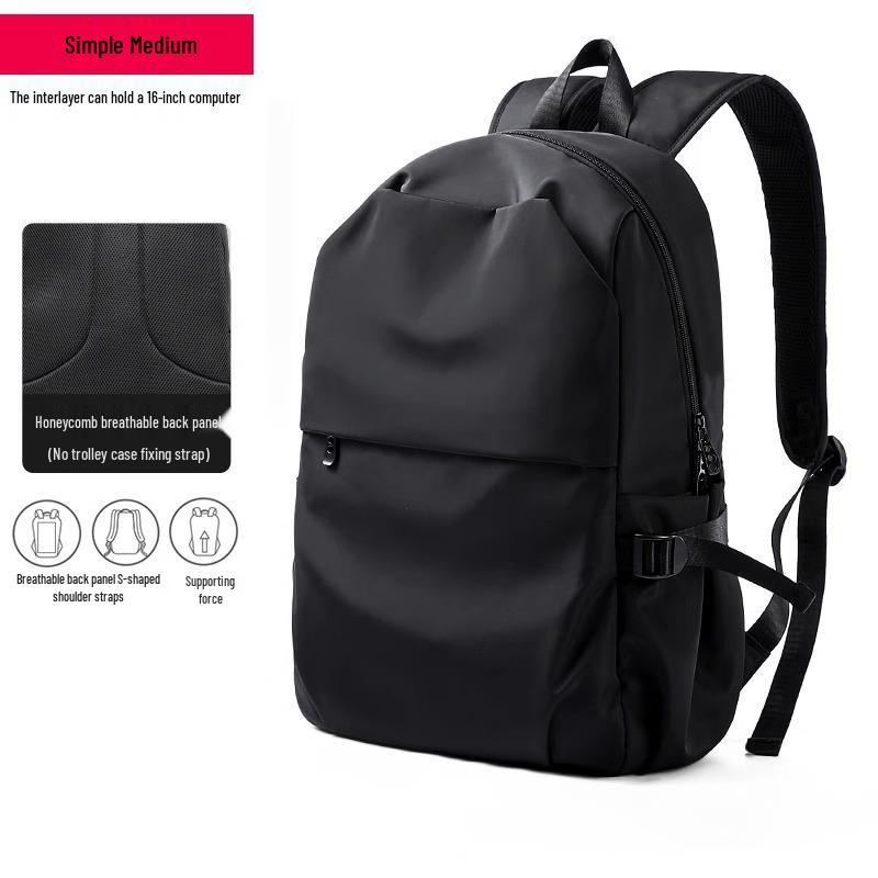 

2025 Мужской рюкзак большой вместимости, легкий, черный, водонепроницаемый, для путешествий и школы