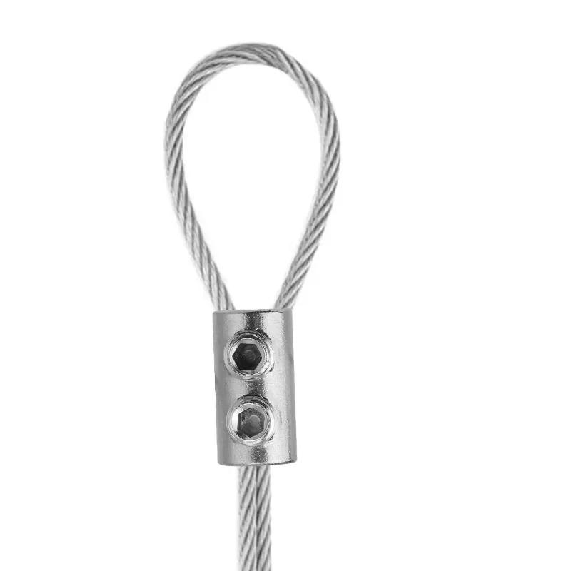 50/1PCS Steel Wire Rope Clamp Anti Slip Heavy-Duty Copper Clip Double Hole Suspension Cable Clamp Adjustable Hardware Fastener