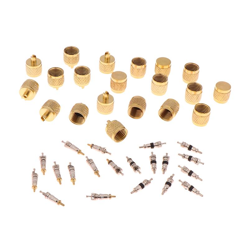 10Pcs Brass Valve Cores Replacement Ac Hvac/R Field Service Tool Refrigerant Valve Core Remover Removal Tool Havc