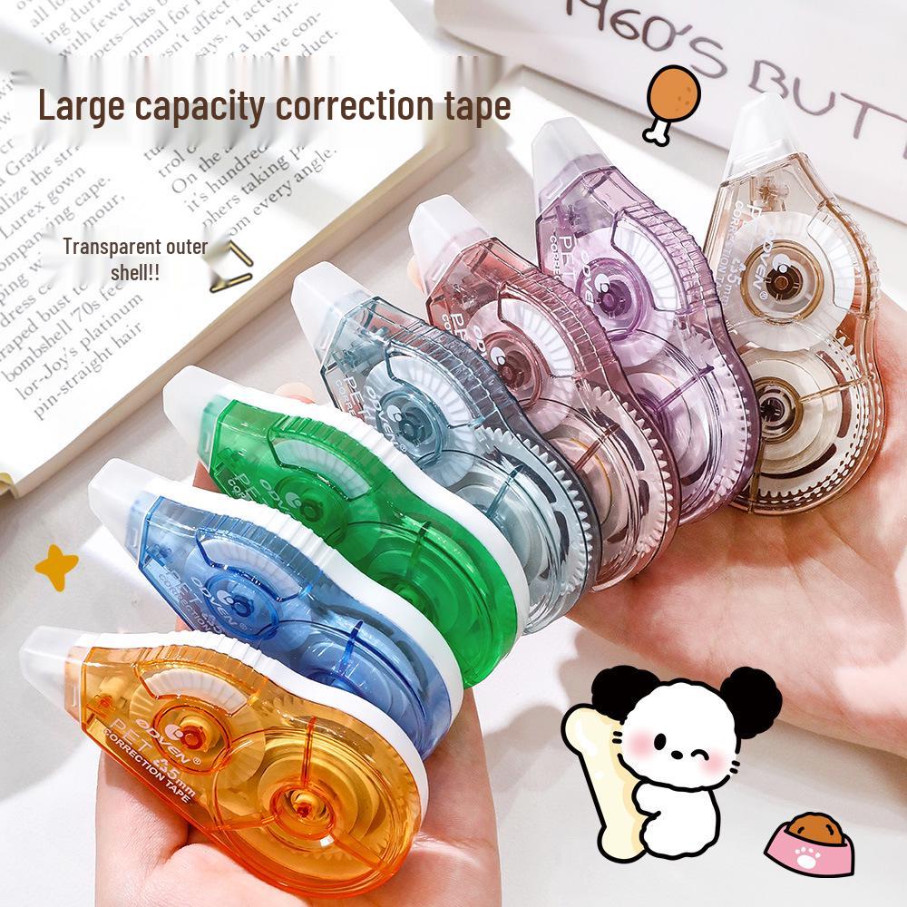 Morandi Color Large Capacity Transparent Correction Tape - Premium Student Stationery Gift