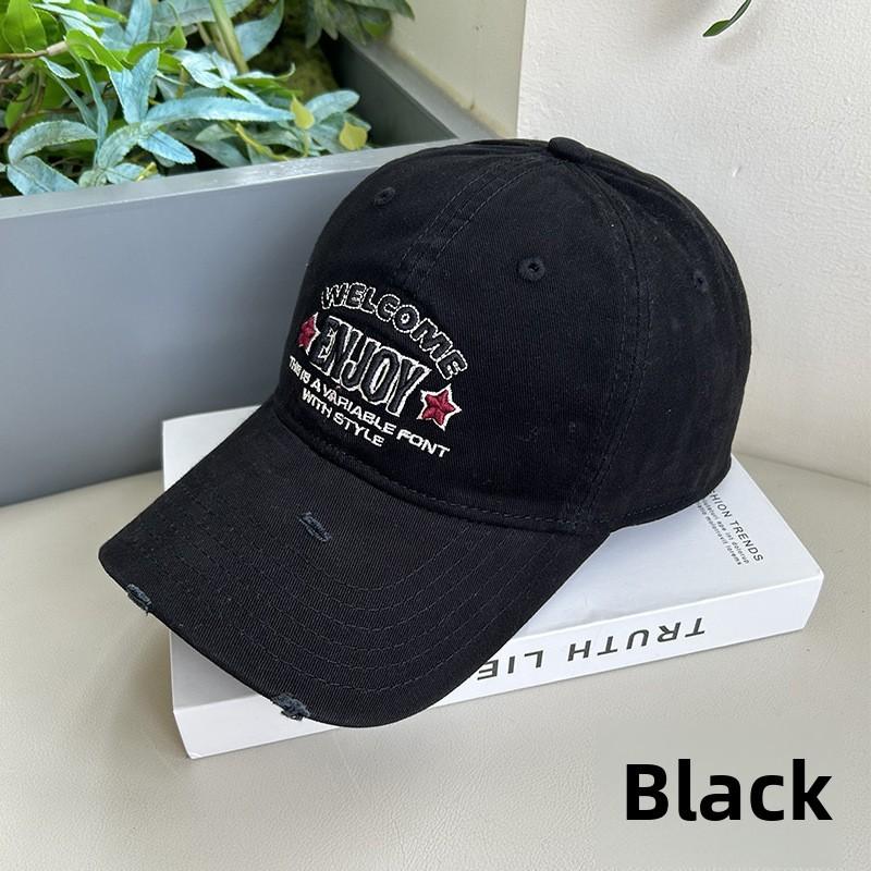 Enjoy Letter Embroidery Cotton Baseball Hat With Sunshade For Summer