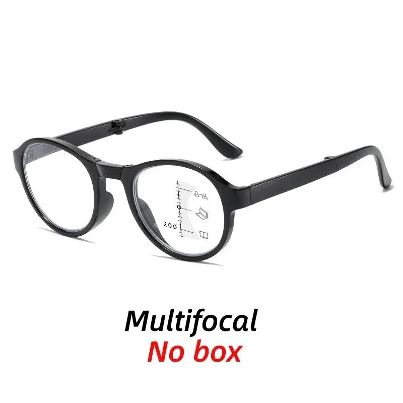 Portable Folding Anti-Blue Light Multifocal Reading Glasses with Case Men Women Near Far Progressive Presbyopic Eyewear Diopter