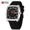 Fashion Ofns Brand New 1598 Silicone Strap Luxury Men Business Leisure Watch Night Light 3atm Waterproof Quartz Double Calendar