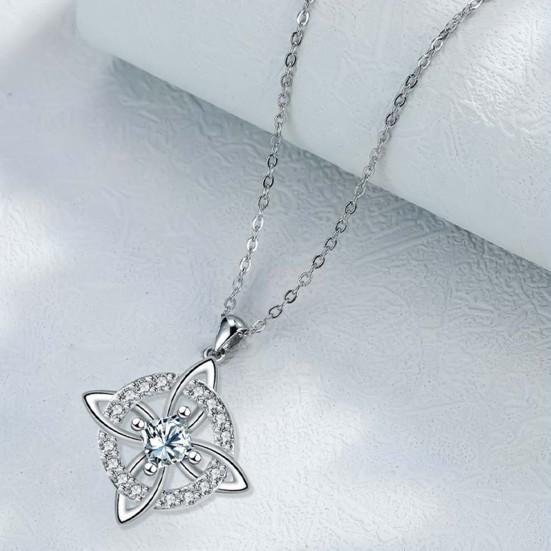 Celtic Knot Necklace Witches Knot Birthstone Necklace Sparkling Celtic Symbol Necklace Wiccan Spiritual Jewelry Gift for Women Mom Wife Girlfriend