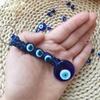 Boho Evil Eye Pendant Handmade Macrame Turkish Nazar Charm Cotton Tassel Bag Hanger Car Ornament Home Decor Gift
