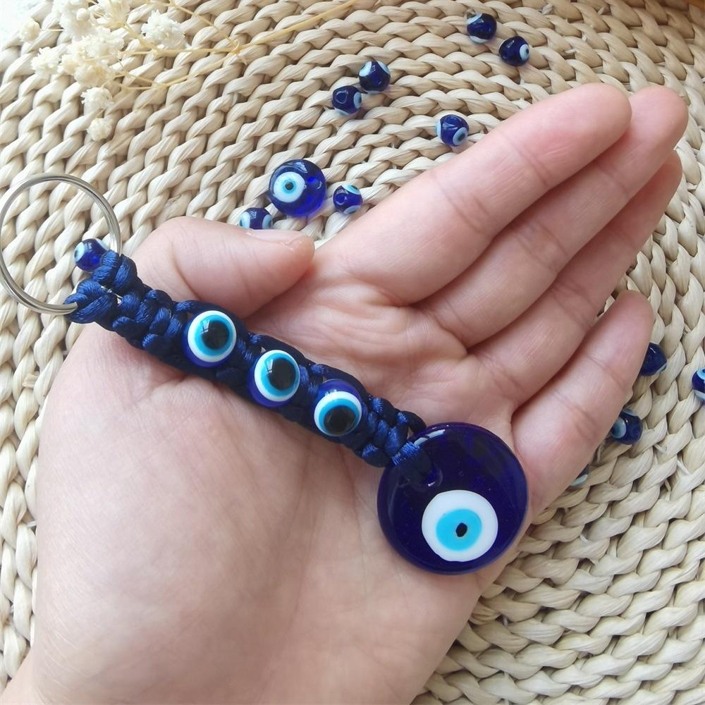 Boho Evil Eye Pendant Handmade Macrame Turkish Nazar Charm Cotton Tassel Bag Hanger Car Ornament Home Decor Gift
