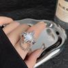 Vintage Irregular Zircon Open Ring for Women Men Punk Gothic Sliver Color Crystal Adjustable Couple Rings Y2K Egirl Zircon Gifts