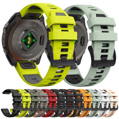 Cinturino in Silicone QuickFit da 22/26 mm per Garmin Fenix 8 51MM E 47MM 7X 7 6X 6 5X 5 Plus Epix Pro Gen 2 Instinct 2 2X Enduro 3 2