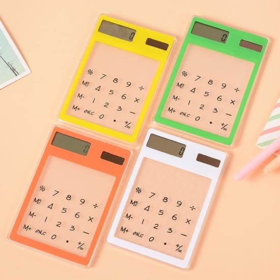 Slim Solar Power Clear Scientific Calculator Energy Touch Student School Study