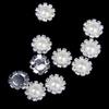 5pcs 30mm Crystal Rhinestone Buttons Pearl Flower Embellishments Buttons Flatback DIY Buckles for Wedding Jewelry Shoes Decor