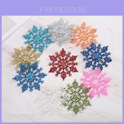 Luxurious 12pcs Glittering Christmas Tree Hanging Decoration Baubles Snowflakes 10cm