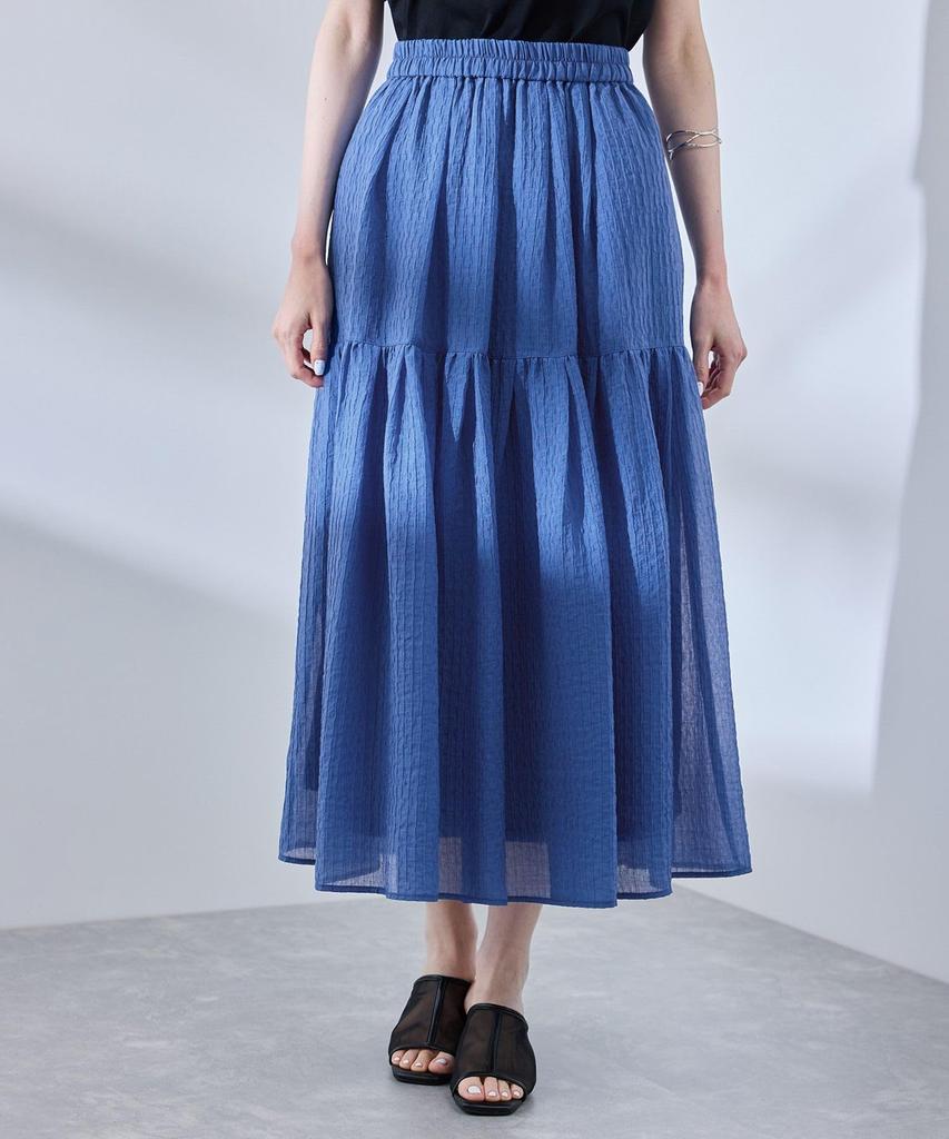 ROPE PICNIC Sheer Tiered Skirt GDC15110 Blue Main (44)