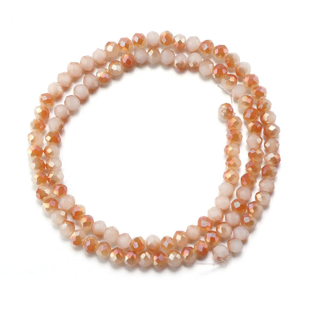 3/4/6/8/10mm Facetované Křišťálové Korálky Oranžově Červený Jadeit Sklo Počítadlo Volné Korálky Pro Výrobu Šperků DIY Náhrdelník Náramek Doplňky