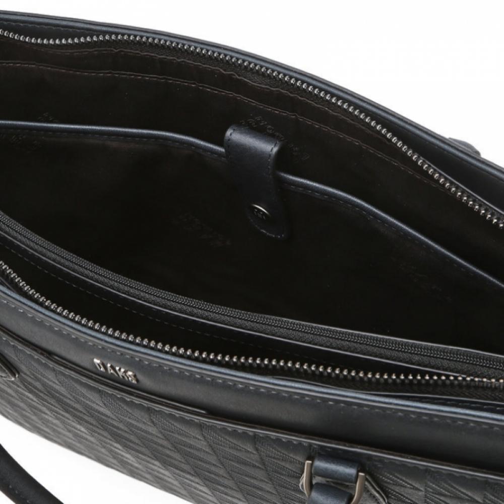 Daks Dark Grey Pattern Cowhide Briefcase Dbba6e250g3