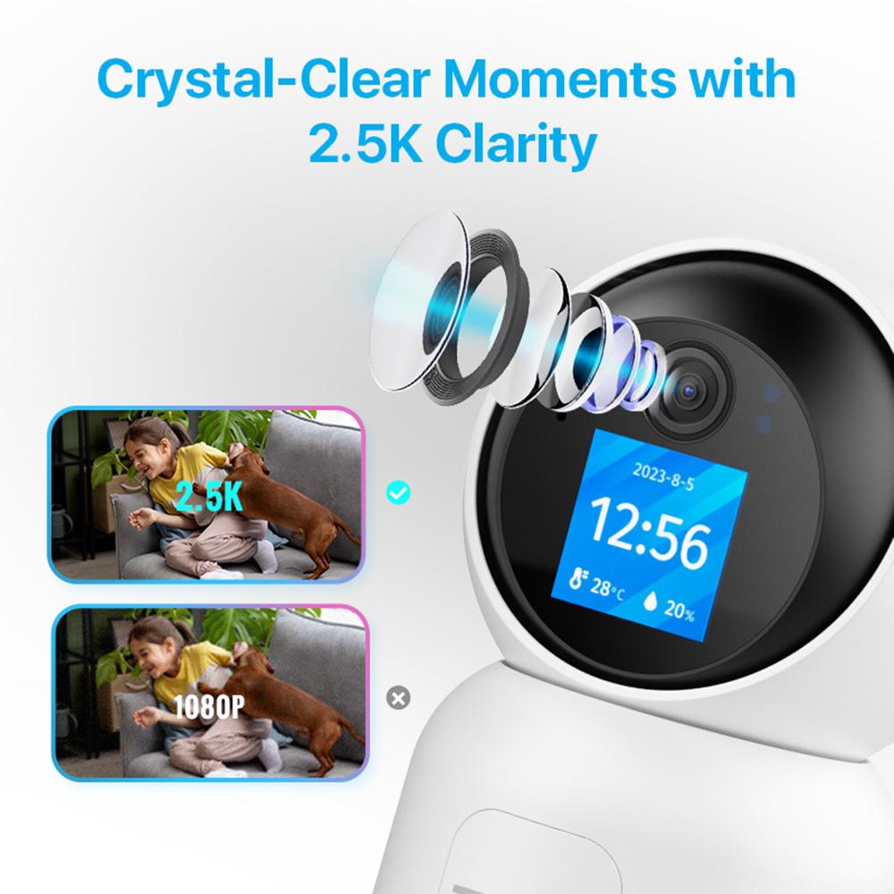 ZOSI C519M 4MP HD Video Intercom Camera AI Motion Detection Anti-Theft Indoor WiFi Camera,No TF Card