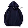 Unisex Kapuzenpullover mit Baumwoll-Fleece-Futter: Einfarbiger, lockerer Pullover mit langen Ärmeln