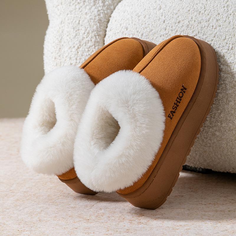 Björnhuvud Plysch Bomullstofflor: Varma Inne-/Uteskor för Damer & Par - Perfekta för Höst/Vinter
