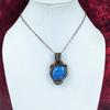 Sleeping Beauty Turquoise Gemstone Pendant Copper Wire Wrapped Handmade Jewelry