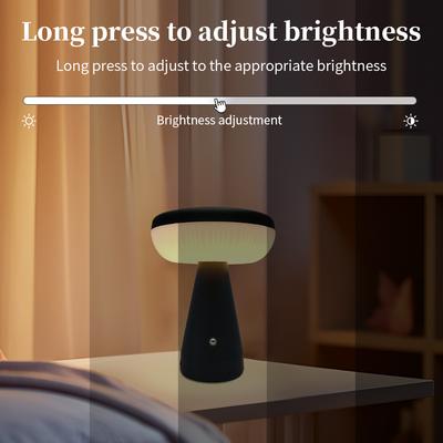 Mushroom LED Table Lamp Rechargeable Touch Desk Light 3 Color Dimmable For Bedroom Living Room Office Dinner Decor Lighting