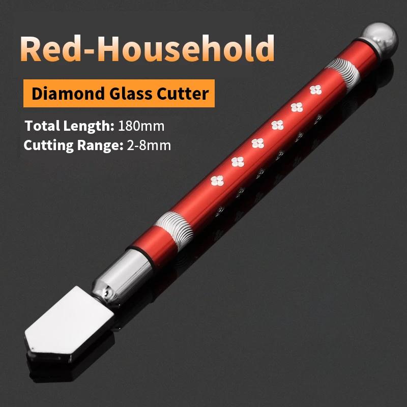 1 Stück Mehrfarbig Professioneller Glasschneider für Fliesen Tragbarer Glasschneider Diamantspitze Fenster Bastelglas Messer Handwerkzeug