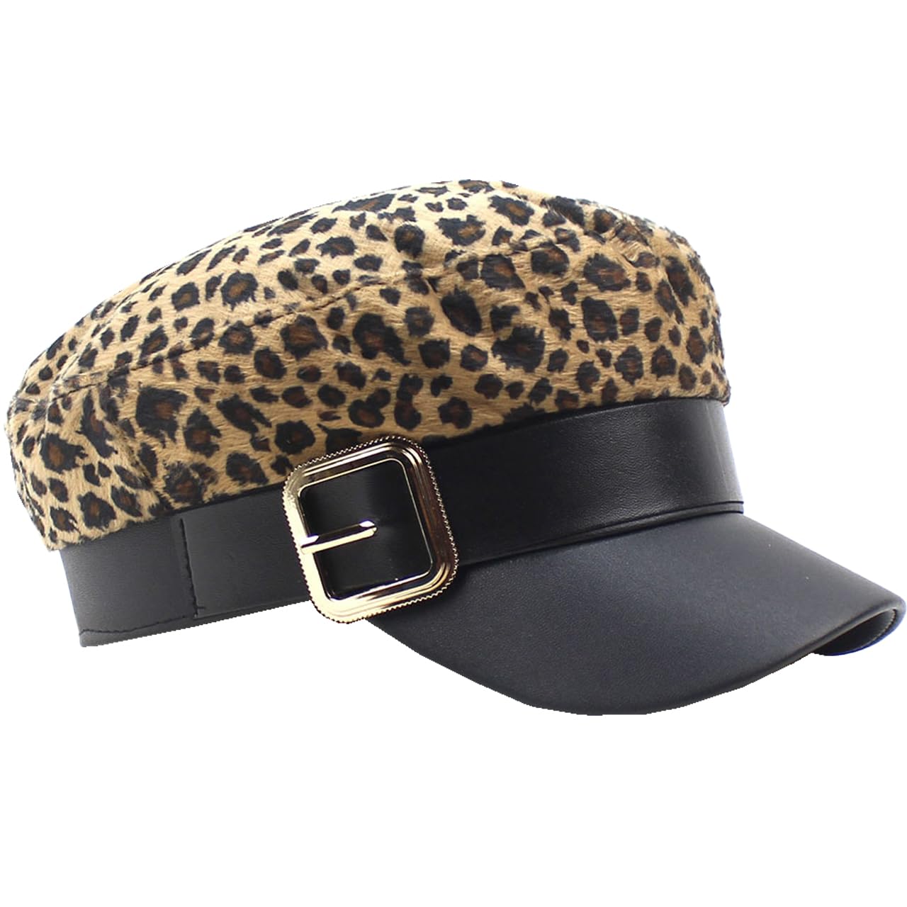 

Marine Newsboy Leopard CZ324 [White Fang] Cap, Cap, Print, Hat, Outing, Travel, Fashionable, Animal, Women s, (Brown)