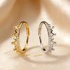 Crown-Shaped Diamond Ring for Women: Elegant, Adjustable, Fashionable Pinky Couple's Style.