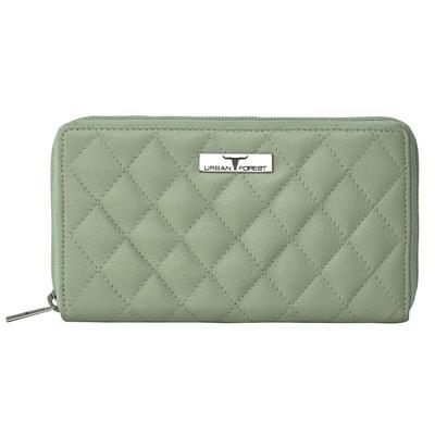 Portefeuille/Pochette matelassé en cuir vert menthe Grace pour femmes
