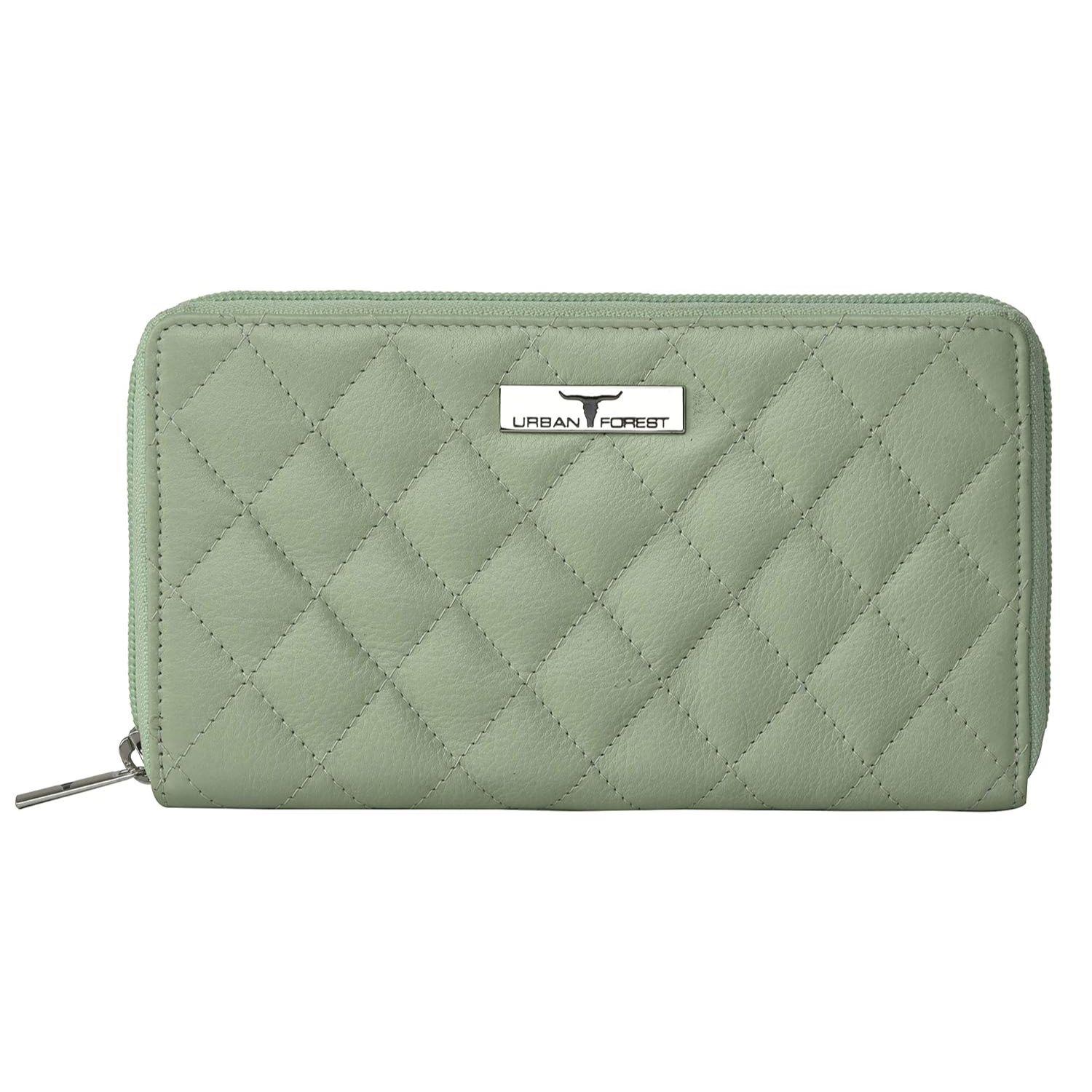 

Grace Quilted Mint Green Leather Wallet/Clutch for Women