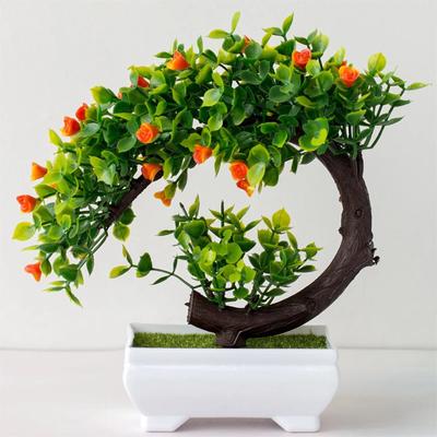 Plantas artificiais bonsai simulado árvore vasos de plantas flores falsas enfeites em vasos de mesa
