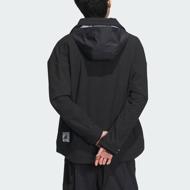 Adidas Fustl Jacket 2 Logo Sports Casual Loose Hooded Jacket Men Jackets Black IZ1496