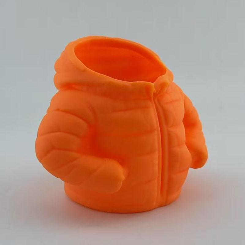 

Novelty Down Jacket Pen Holder for Classroom Desks, Creative Student Desk Accessories, Stylish Pen Organizer, School Supplies помаранчевий