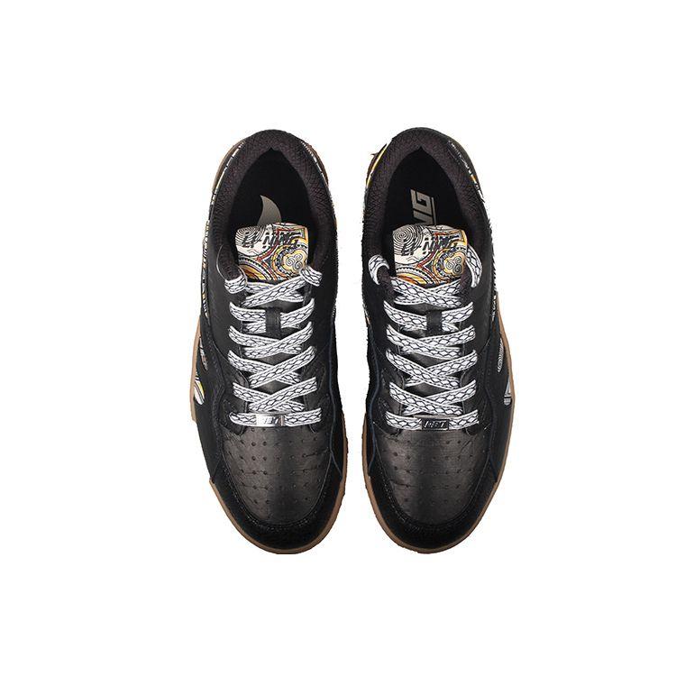 Li Ning 937 Deluxe Low Synthetikleder Klassisch Retro Leicht Atmungsaktiv Low-Top Skateschuhe Herren Sneakers Schwarz Braun AZGS045-3