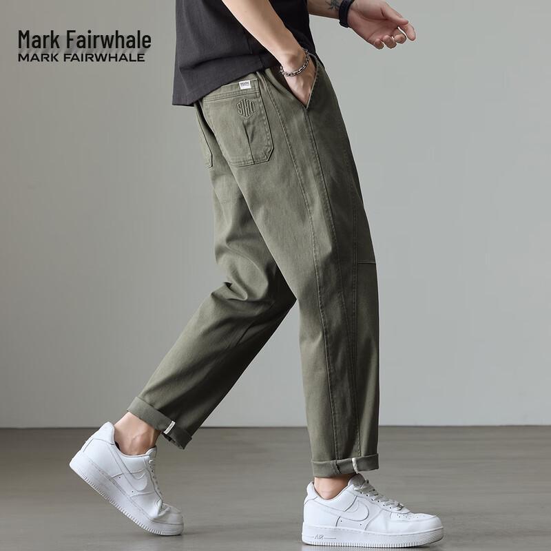 Mark Fairwhale Men's Cotton Blend Casual Elastic Waist Pants