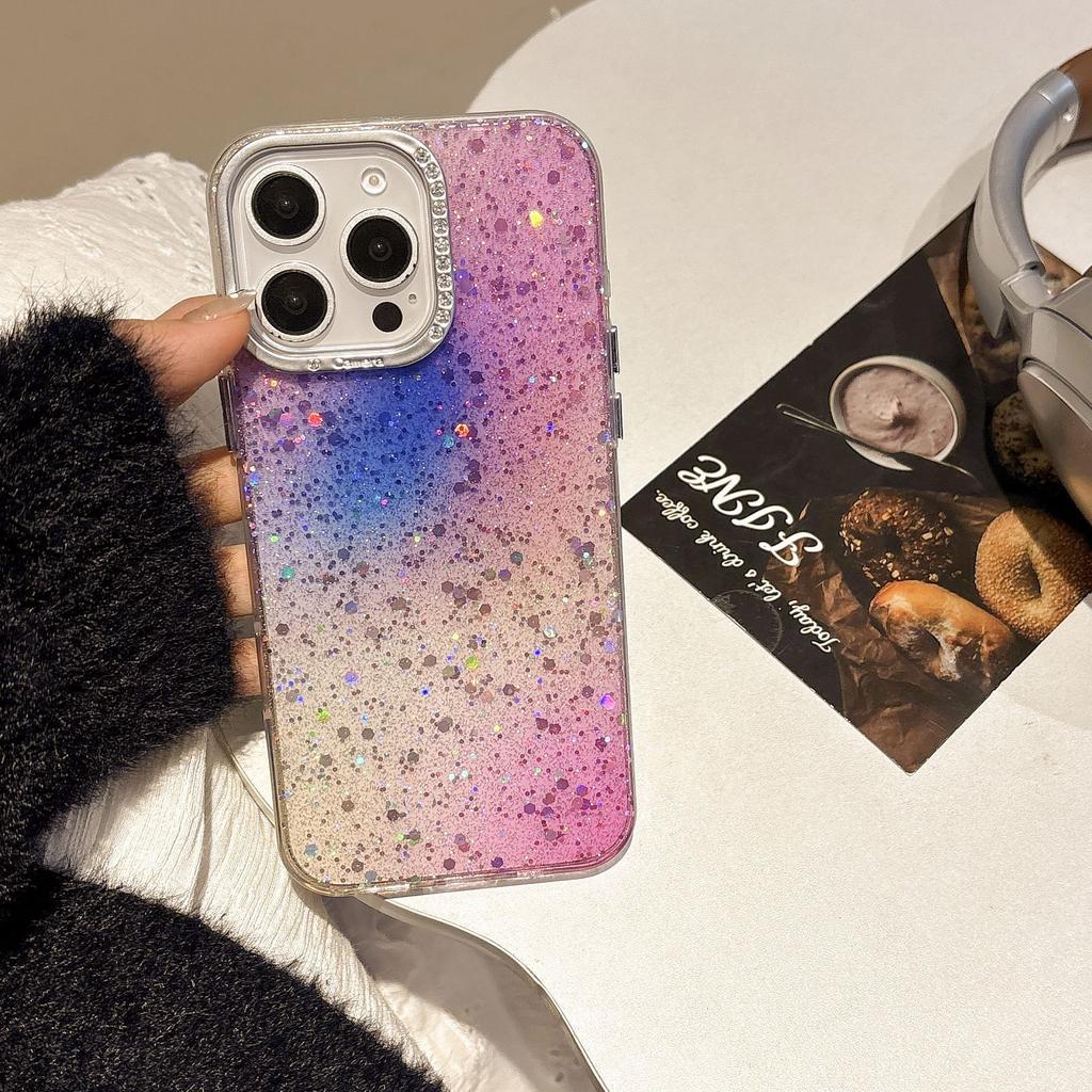 Starry Sky Gradient Glitter Powder Applicable To Apple 16 Mobile Phone Case Sequins IPhone 15 ProMax Rhinestone Anti-fall Protection Case
