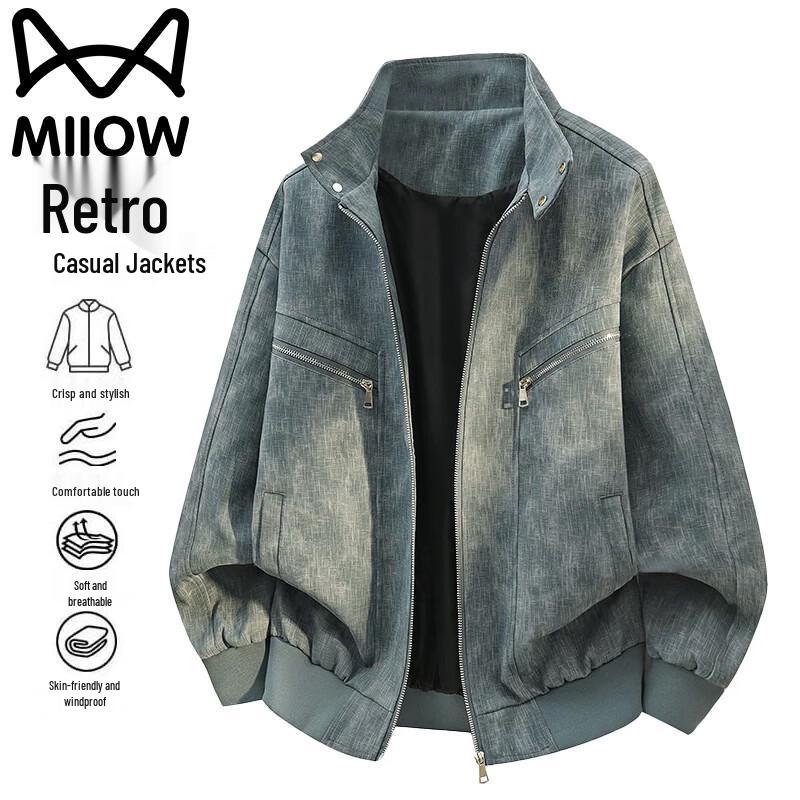 MiiOW Men's Vintage Casual Windproof Jacket