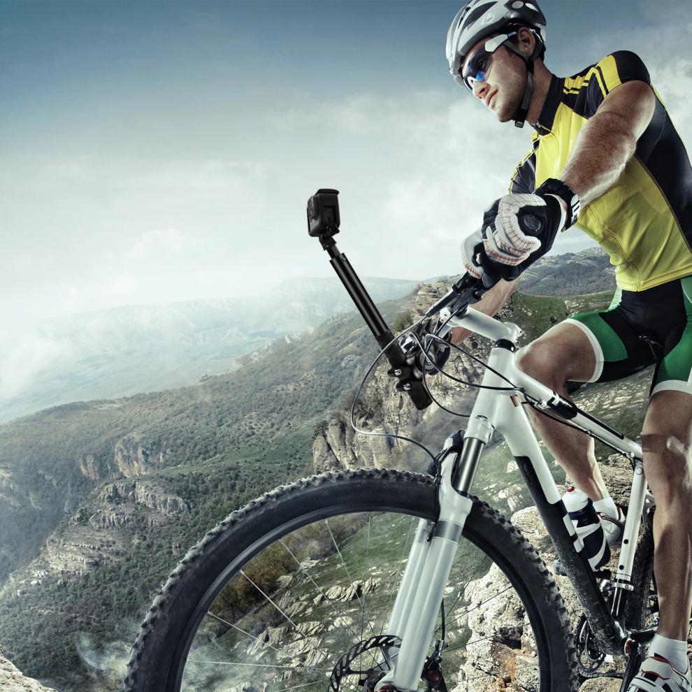PULUZ Bicycle and Motorcycle Clamp Mount with Selfie Stick