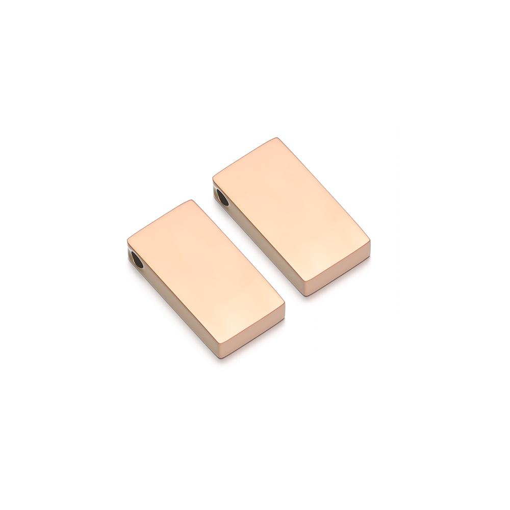 5pcs Stainless Steel Mirror Finishing Flat Block Charms for DIY Jewelry Making Necklace Pendant Bracelet Beads Earrings Supplies