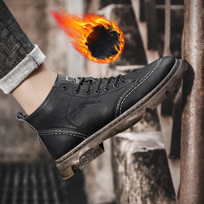 Nová móda Podzim a zima Pánské vysoké boty Martin Studenti Muži Chlapci Trendy Pracovní obuv Měkká podešev Ochrana práce Martin Tenisky