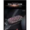 Bling Car Armrest Cover Auto Center Console Protective Cover Crystal Rhinestone Arm Rest Cushion Pad Car Accessories for Women