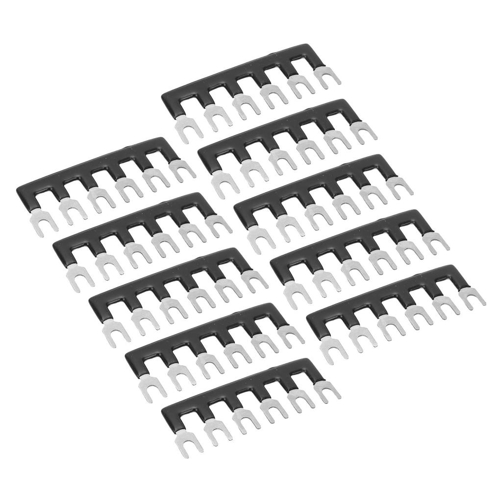 10Pcs Terminal Strip 400V 25A Red Copper Flame Retardant PVC Fork Type Terminal Blocks for Appliance Industry Power TB