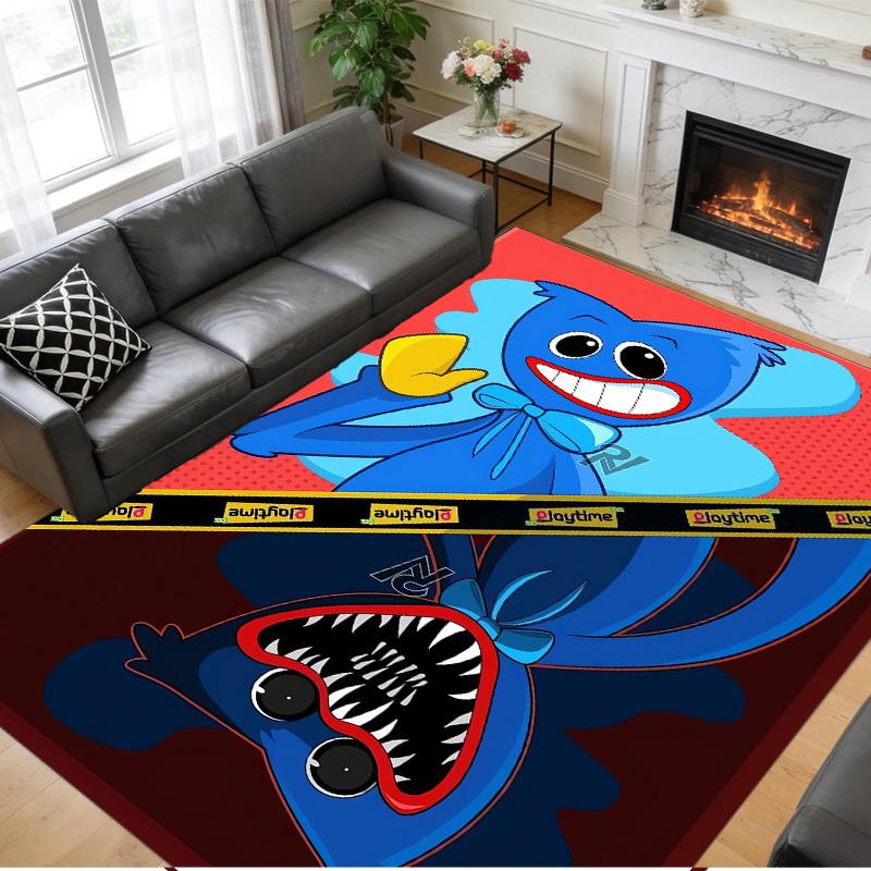 Poppy Playtime Print Crystal Velvet Plush Rug Anti?Slip Wear?Resistant Floor Carpet For Indoor Household Home Decoration